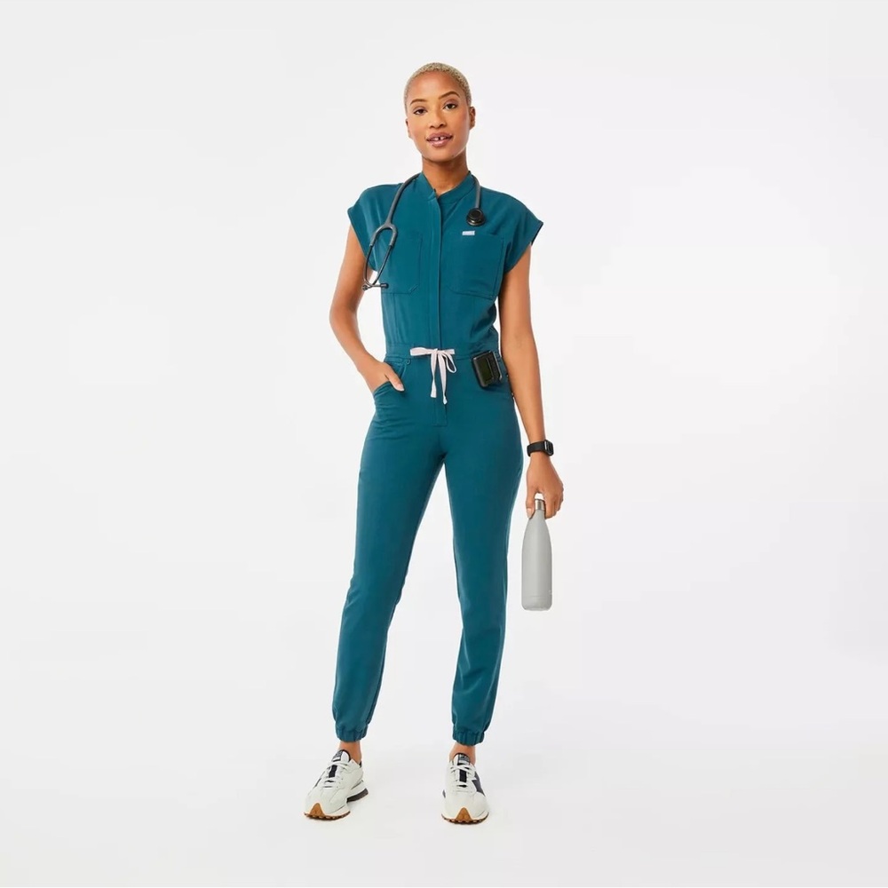 Figs Caribbean Blue Jumpsuit - S